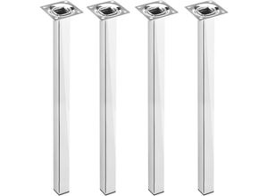 8434852086677 - PrimeMatik - Quadrat Tischbeine für Schreibtische Schränke Möbel aus verchromt Stahl 75cm 4-Pack