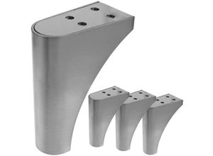 8434852086691 - Abgerundet Tischbeine für Schreibtische Schränke Möbel aus Edelstahl 104mm 4-Pack - Primematik