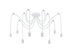 8434852111973 - Primematik - Lampe für 8 Glühbirnen von E27 Gewinde mit 3m Kabel weiss