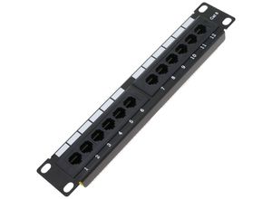 8434852141987 - RackMatic - Patch Panel 10 für Serverrack Schrank 12-Port RJ45 Cat6 UTP 1HE