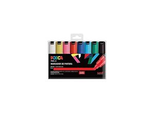 8435009900976 - Uniball Marker posca pc-8k 8c non-permanent abgeschrägte Spitze 80mm sortierte Farben basic -Etui 8u-