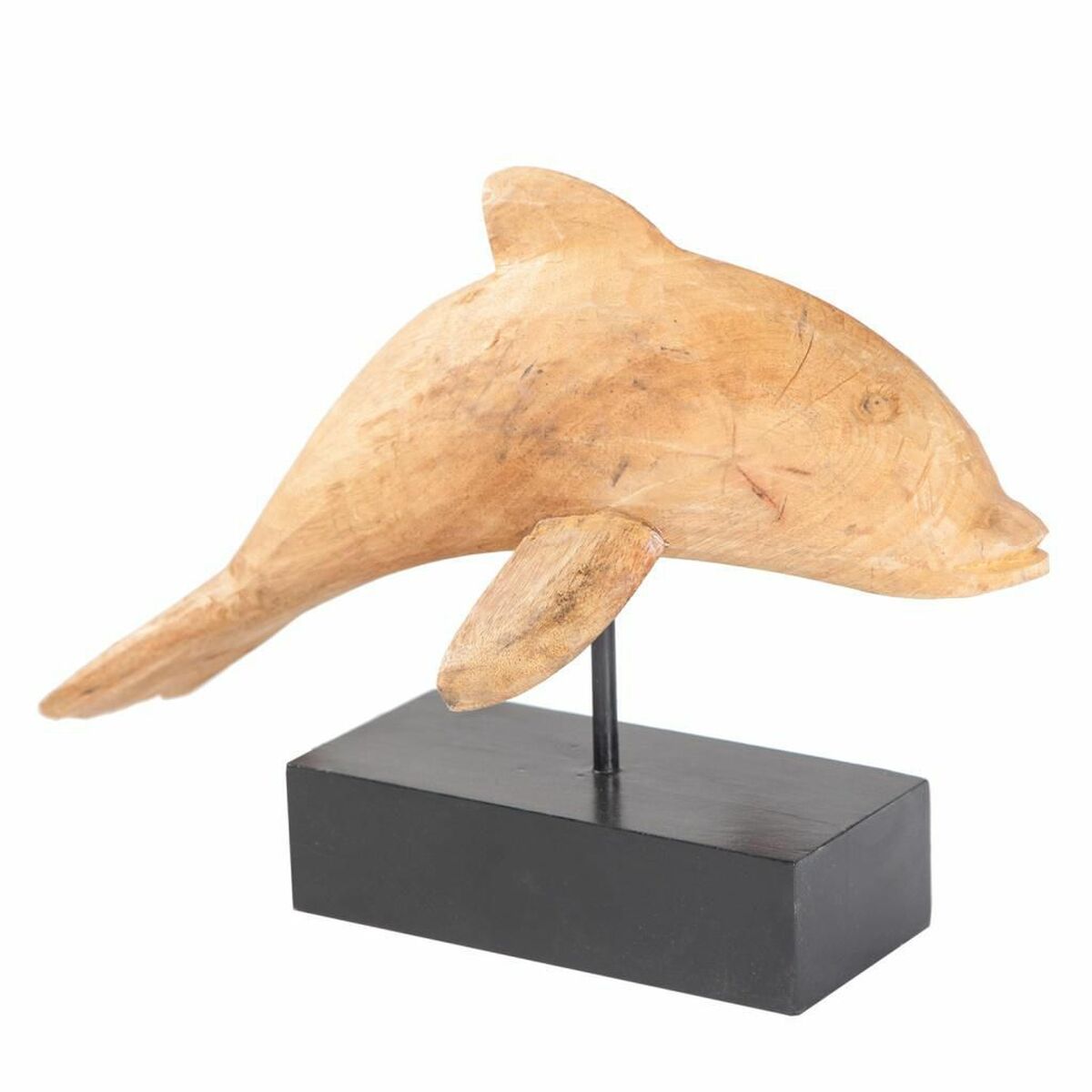 8435096691054 - Deko-Figur natürlich Metall Mango-Holz Delfin 17 x 27 x 35 cm