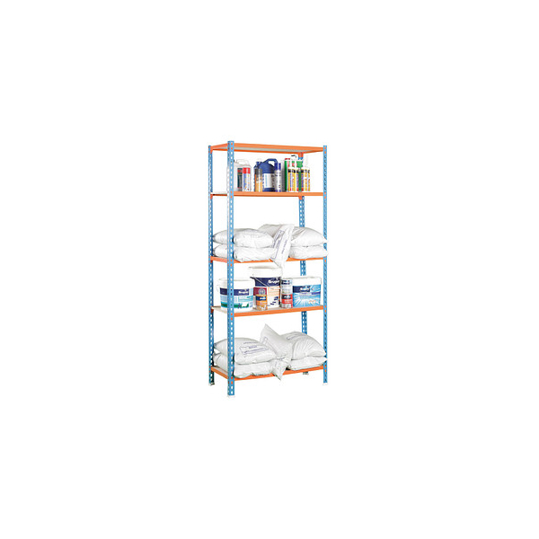 8435104912768 - Schwerlastregal MADERCLICK 5 8435104912768 orange blau braun 900 x 300 x 1800 cm 8435104912768 Simonrack