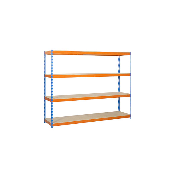 8435104925270 -  Schwerlastregal SIMONFORTE 2409-4 458100045202498 blau orange 2400 x 900 x 2000 cm 8435104925270 Simon Rack