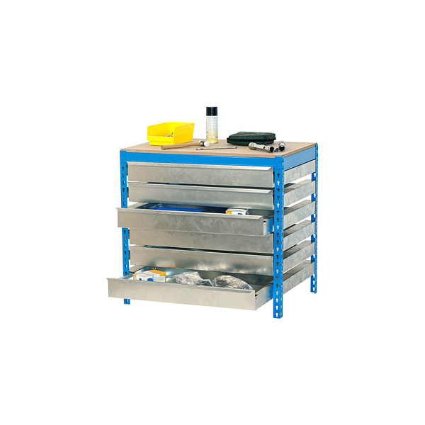 8435104932896 - Werkbank SIMONWORK BT5 BOX blau 6 Schubladen 910 x 610 x 842 cm 8435104932896 Simonrack