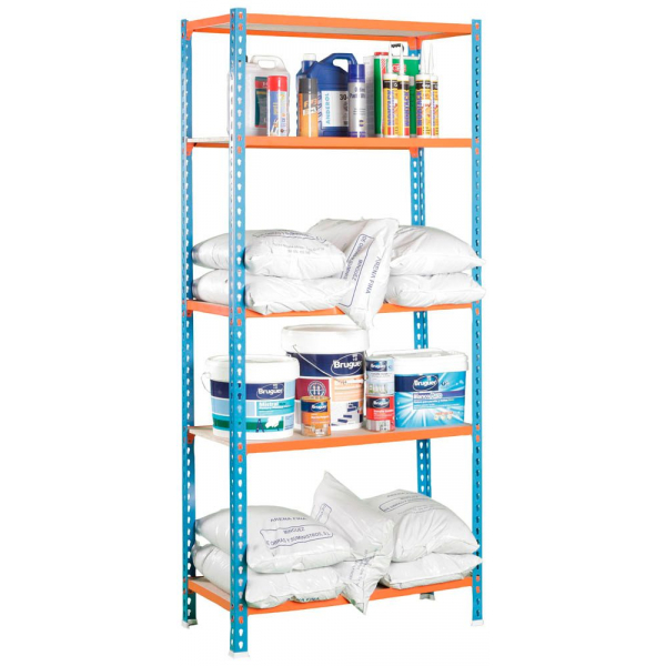 8435104937259 - Schwerlastregal MADERCLICK MINI 8435104937259 blau orange 800 x 300 x 1800 cm 8435104937259 Simonrack