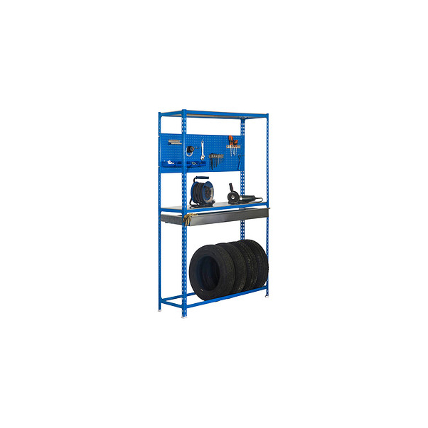 8435104944165 - Simonrack Werkbank KIT SIMONRACING BOX PLUS 3 400 blau verzinkt 1 Schublade 1000 x 400 x 2000 cm