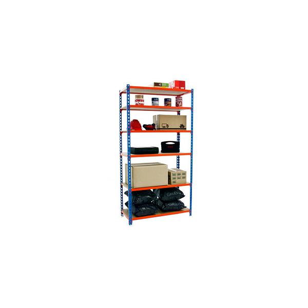 8435104955208 - Schwerlastregal MADERCLICK 6 8435104955208 orange blau braun 900 x 300 x 2500 cm 8435104955208 Simonrack