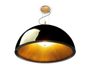 8435111059166 - Grok - 3 Light Large Dome Deckenanhänger Schwarz Gold E27 - Leds-c4