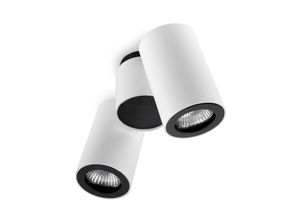 8435111088166 - Leds-C4 Pipe - 2 Licht doppelt verstellbare Deckenleuchte Weiß Schwarz GU10