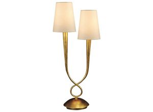 8435153205460 - Inspired Mantra - Paola - Tischlampe 2 Light E14 Gold lackiert mit Cremetönen