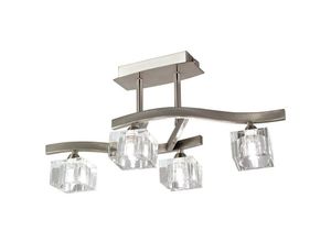 8435153211171 - Inspired Lighting - Inspired Mantra Cuadrax Quadratische halbbündige 4-flammige G9-Leuchte satiniertes Nickel