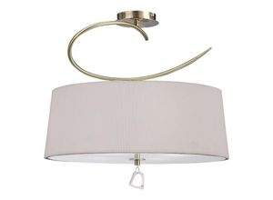 8435153216251 - Inspired Lighting - Inspired Mantra Mara Halbbündige 4-flammige E27-Lampe rund antikes Messing mit elfenbeinweißem Schirm