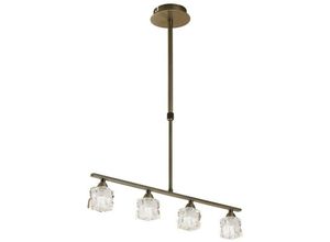 8435153218675 - Inspired Lighting - Inspired Mantra - Ice - Deckenanhänger 4 Light G9 eco Bar Antik Messing