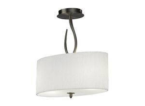 8435153237102 - Inspired Lighting - Inspired Mantra - Lua - Semi Flush Ceiling 2 Light E27 Satin Nickel mit weißem Farbton