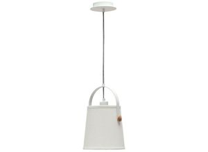 8435153249266 - Inspired Lighting - Inspired Mantra - Nordica - Deckenanhänger mit weißem Farbton 1 Light E27 Mattweiß Buche mit elfenbeinweißem Farbton