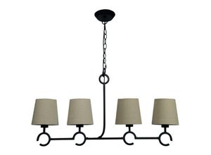 8435153252129 - Inspired Lighting - Inspired Mantra - Argi - Deckenanhänger 4 Light Line E27 mit Taupe Shades Brown Oxide