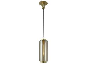 8435153261985 - Inspired Lighting - Inspired Mantra - Jarras - Deckenanhänger 20 cm rund 1 x E27 (max 40 w) Mattgold Cognacglas