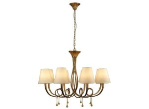 8435153262050 - Inspired Lighting - Inspired Mantra - Paola - Deckenanhänger 95 cm rund 8 x E14 (max 40 w) Goldmalerei Cremetöne