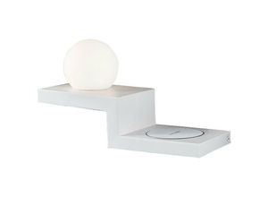 8435153267512 - Inspired Lighting - Inspired Mantra - Zanzibar - Wandleuchte geschalteter Globus mit Handy-Induktionsladegerät 6W led 3000K 470lm Sandweiß