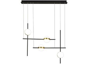 8435153271601 - Inspired Lighting - Inspired Mantra Fusion Cuba Cuba Criss Cross Linear Pendelleuchte mit 4 Leuchten 32 w led 3000 k 2400 lm Gold Schwarz 3