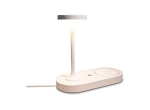 8435153272905 - Inspired Mantra Fusion Ceres Ceres Tischlampe mit Handy-Induktionsladegerät und USB-Ladegerät 6 W LED 3000 K 450 lm Weiß 3 Jahre Garantie