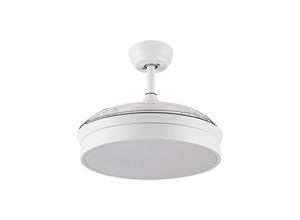 8435161417022 - Fabrilamp - Einziehbarer weißer Deckenventilator cala (ø 109 cm)