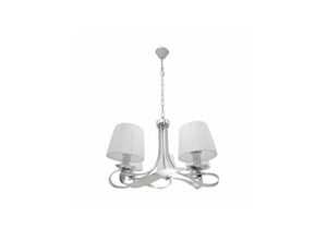 8435161418555 - Fabrilamp - Lampe Baeza 5xe14 Chrom Weiß Lampenschirm Regx55x55 cm