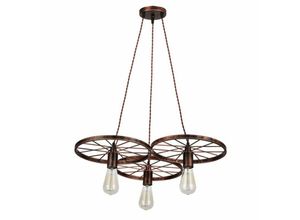 8435161488114 - Fabrilamp - fab 131893002 Mirlo Anhänger 3xe27 Brown Oxide Wheel Regx60x60 Cm