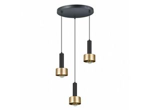 8435161499721 - Fabrilamp - fab 153883016 Allende Lampe 3xe27 Schwarz   Gold Regx35x35 Cm