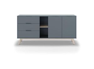 8435178316318 - Sideboard 2 Türen 2 Nischen 3 Schubladen L165 cm - Pisco