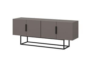 8435178323743 - Calicosy - TV-Schrank mit 4 Türen und Metallbeinen L140 cm - Titan