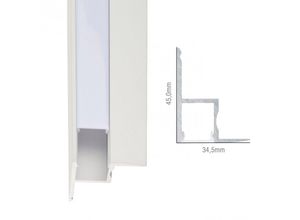 8435402527428 - Greenice - Profil Aluminium Für led -Streifen Installation Decken Diffusor Milchig x 1M