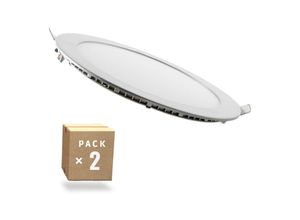 8435402562351 - Pack 2 LED-Platten 18W 1409Lm 6000ºK Rund 40000H [JL-GP-LZ-3-M-CW-PK2-AP] - kaltes Weiß