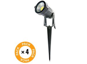 8435402562450 - Greenice - Paket 4 Scheinwerfers led Stiftcho Garten 5W 450Lm 6000ºK 40000H [SL-SL-C10-5W-CW-PK4-AP]