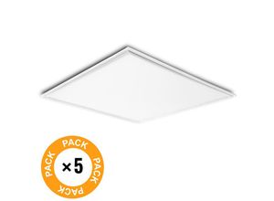 8435402569442 - Packung mit 5 Superslim-LED-Panels 36W 3623Lm 6000ºK Weißer Rahmen 60x60Cm 40000H [HO-PANMB59559536W-CW-PK5-AP] - kaltes Weiß