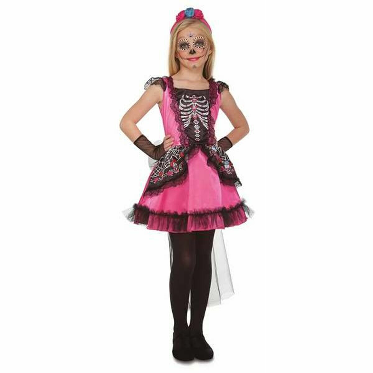 8435408240017 - Verkleidung für Kinder Schwarz Rosa Catrina (3 Stücke) 8435408240017 - Verkleidung für Kinder Schwarz Rosa Catrina (3 Stücke)