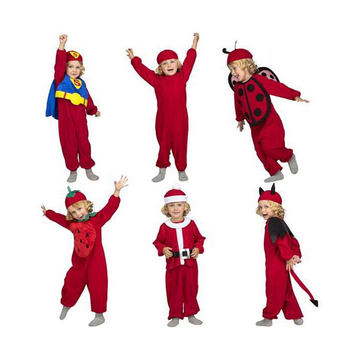 8435408251136 - Verkleidung für Kinder Quick N Fun Rot Schwarz Blau 8435408251136 - Verkleidung für Kinder Quick N Fun Rot Schwarz Blau