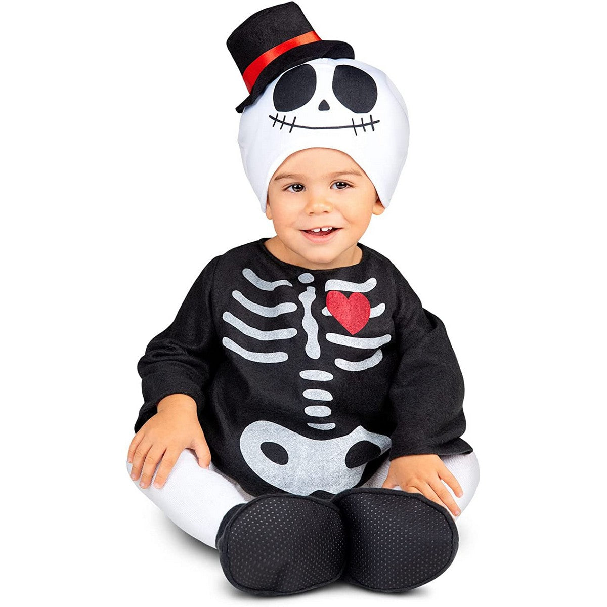 8435408262910 - Verkleidung für Babys 12-24 Monate Skelett Schwarz (3 Stücke) 8435408262910 - Verkleidung für Babys 12-24 Monate Skelett Schwarz (3 Stücke)