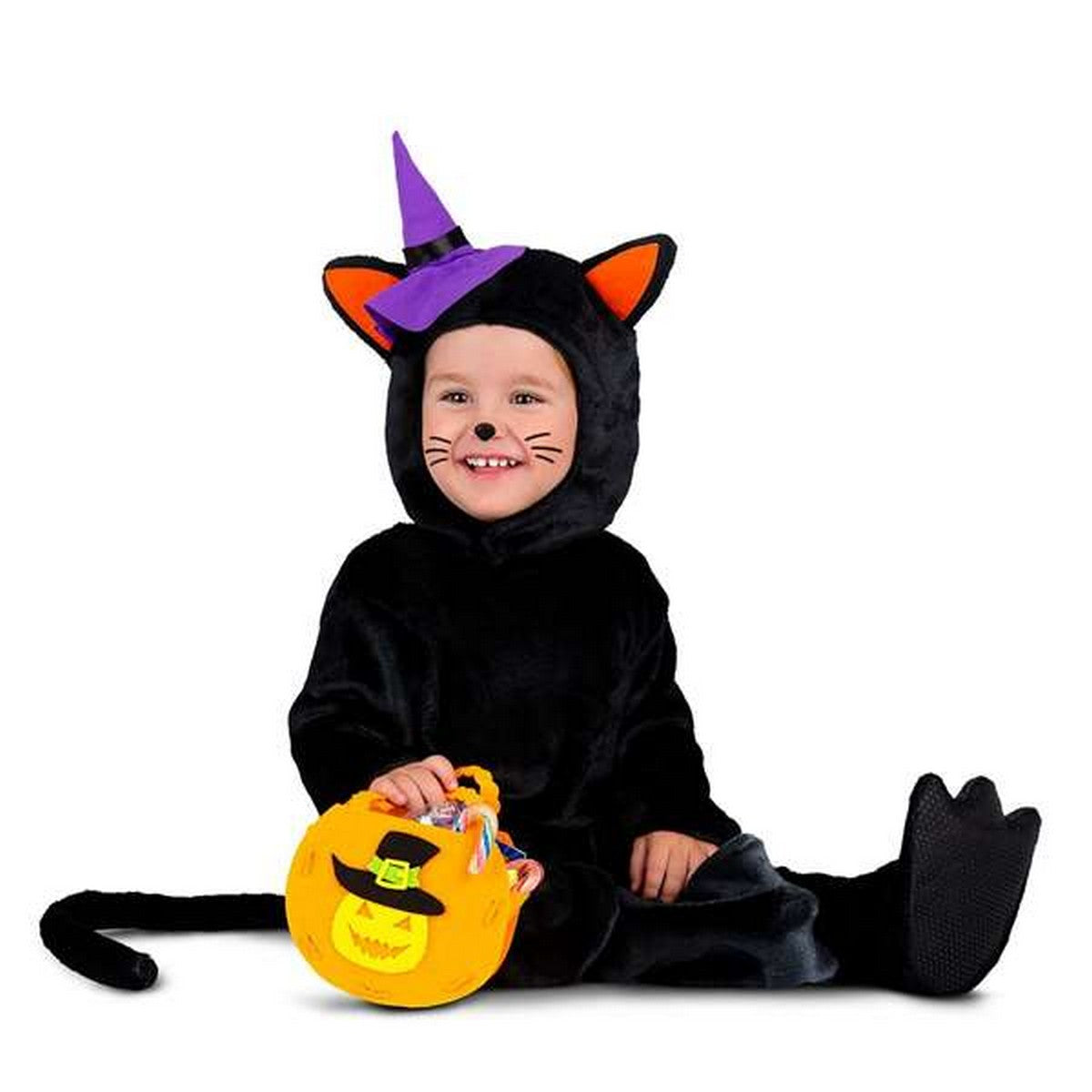 8435408262989 - Verkleidung für Babys 12-24 Monate Kürbis Katze Schwarz 8435408262989 - Verkleidung für Babys 12-24 Monate Kürbis Katze Schwarz