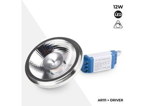 8435427110568 - LED-Glühbirne AR111 GU10 12W Dimmbare LED-Glühbirne mit externem Treiber 12° Winkel Lichtfarbe Warmweiß - Warmweiß