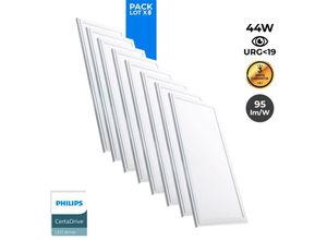 8435427113118 - 8er-Pack LED-Einbaupanels slim 120x30 cm – Philips Treiber - 44W - Kaltweiß