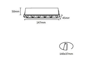 8435427113132 - Barcelona Led - Downlights led Linear Einbau 10W osram chip Farbe SchwarzLichtfarbe Neutralweiß - Schwarz