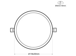 8435427113576 - Barcelona Led - Rundes LED-Einbaudownlight 8W - Einstellbarer Ausschnittdurchmesser ø 50-90mm Lichtfarbe Warmweiß - Warmweiß