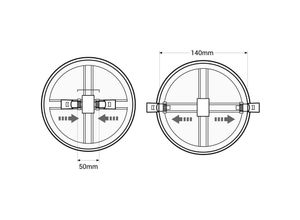 8435427113767 - Barcelona Led - Rundes LED-Einbaudownlight 15W - Einstellbarer Ausschnittdurchmesser ø 50-140mm Lichtfarbe Warmweiß - Warmweiß