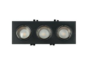 8435427118809 - Barcelona Led - Quadratisches schwenkbares Dreifach-Downlight GU10   MR16 - Low ugr - Ausschnitt 75 x 235mm Farbe Grau-Schwarz - Grau-Schwarz