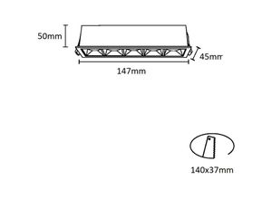 8435427119202 - Barcelona Led - Downlights led Linear Einbau 10W osram chip Farbe SchwarzLichtfarbe Warmweiß - Schwarz