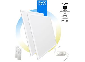 8435427120086 - Barcelona Led - 2er-Pack LED-Einbaupanels slim cct mit Fernbedienung - 60x60 cm