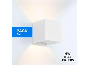 8435427120277 - Barcelona Led - 2er-Pack Wandleuchten kurtin 6W verstellbare Lichtaustrittsöffnung Farbe Weiß - Weiß