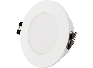 8435427120772 - Barcelona Led - Runder Downlight-Ring für GU10   MR16 Leuchtmittel - Opale Abdeckung - Ausschnitt ø 75-80 mm - IP54 Farbe Weiß - Weiß